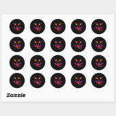 Demon Jack O Lantern Ronde Sticker (Vel)