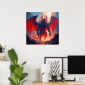 Demon King: Eeuwige Draak Schaduwkunst Poster (Thuiskantoor)