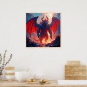 Demon King: Eeuwige Draak Schaduwkunst Poster (Keuken)
