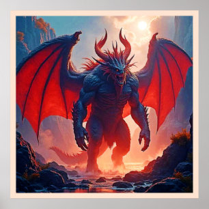 Demon King: Eeuwige Draak Schaduwkunst Poster