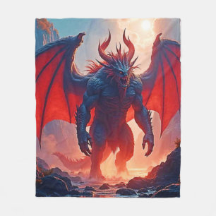 Demon King: Eeuwige Draken Schaduw Kunst Fleece Deken