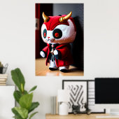 Demon lord plush speelgoed | AI Art. Poster (Thuiskantoor)