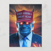 Demon Man in een rood Pet Briefkaart (Voorkant)