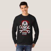 Demon Mechanic Skull Wright Auto Repair Engineer T-shirt (Voorkant volledig)