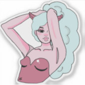 Demon Meisje Sticker (Voorkant)