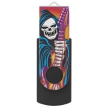 Demon met Flaming Guitar