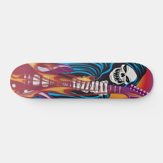 Demon met Flaming Guitar Skateboard (Horizontaal)