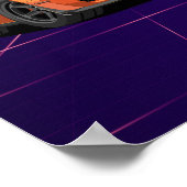 Demon Muscle Car Poster – Retro Synthwave Stijl (Hoek)