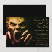 Demon Night Halloween Costume Party Invitation Kaart (Voorkant / Achterkant)