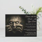 Demon Night Halloween Kostuum Feest Uitnodiging (Staand voorkant)