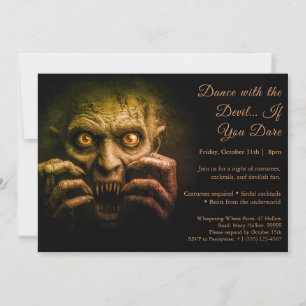 Demon Night Halloween Kostuum Party Uitnodiging