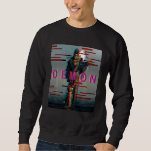 Demon Oni Mask Glitch Aesthetische Style Japan Vap Trui