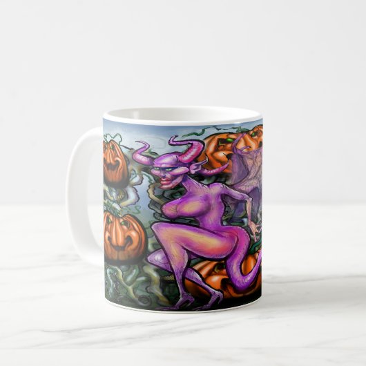 Demon Pompoenen Fae Koffiemok (Voorkant links)
