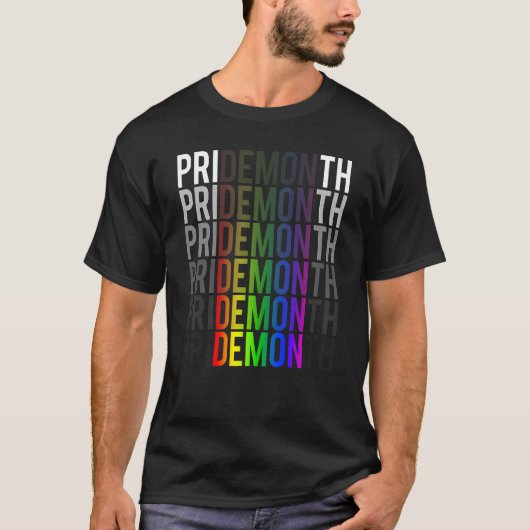 Demon Pride Month LGBT Gay Pride Month Transgender T-shirt (Voorkant)