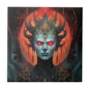 Demon Queen Dark Goddess Fantasy Art Tegeltje