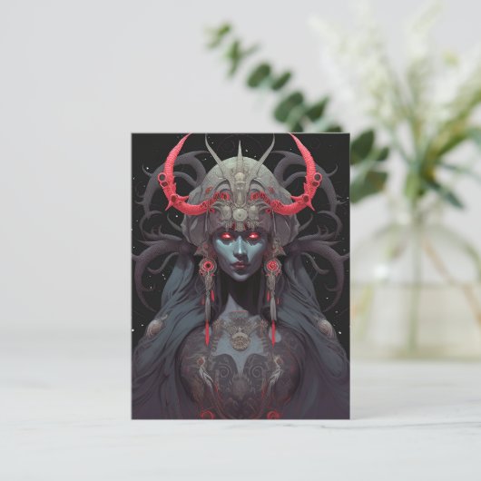 Demon Queen Fantasy Kunst Briefkaart (Staand voorkant)