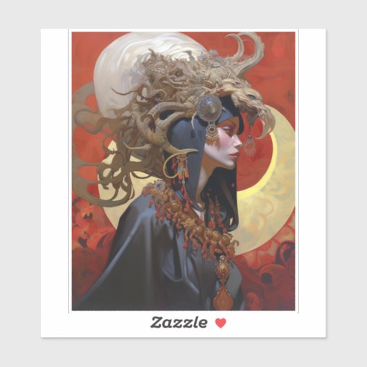 Demon Queen Fantasy Kunst Sticker (Vel)