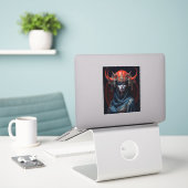Demon Queen Fantasy Kunst Sticker (Laptop op bureau)