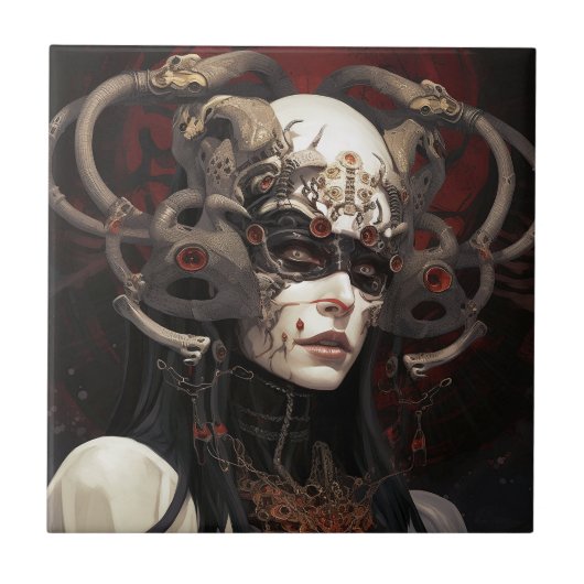 Demon Queen Fantasy Kunst Tegeltje (Voorkant)