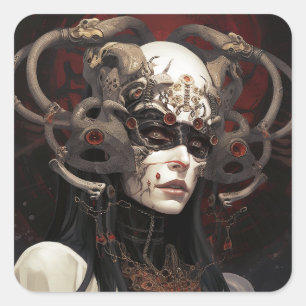 Demon Queen Fantasy Kunst Vierkante Sticker
