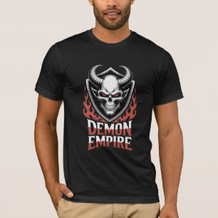 Demon Rijk Schedel Grafisch Gehoornde Duivel Schil T-shirt