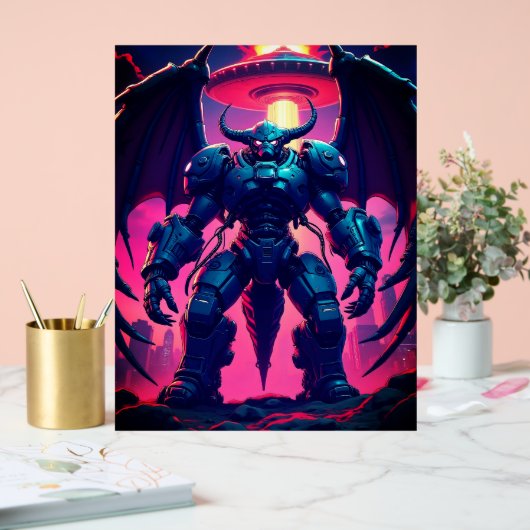 Demon Roboter mit Flügel bei einem UFO Acryl Bord (Huwelijk)