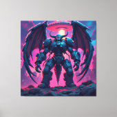 Demon Roboter mit Flügel bei einem UFO Canvas Afdruk (Voorkant)