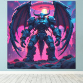 Demon Roboter mit Flügel bei einem UFO Canvas Afdruk (Insitu (Houten vloer))