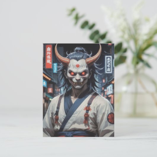 Demon Samurai Briefkaart (Staand voorkant)