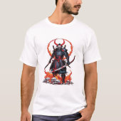 Demon Samurai - Ondode krijger Halloween Design T-shirt (Voorkant)