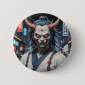 Demon Samurai Ronde Button 5,7 Cm (Voorkant)