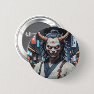 Demon Samurai Ronde Button 5,7 Cm