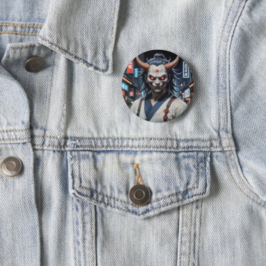 Demon Samurai Ronde Button 5,7 Cm (In situ)