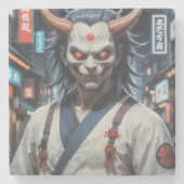 Demon Samurai Stenen Onderzetter (Voorkant)