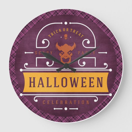 Demon Scary Halloween Party Grote Klok (Voorkant)