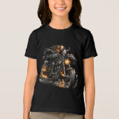 Demon Schedel Biker Motorfiets Tri-Blend Shirt (Voorkant)