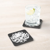 Demon schedel in vlammen bier onderzetter (Rechterzijde)