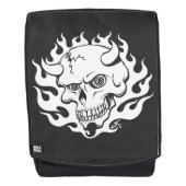 Demon schedel in vlammen rugtassen (Voorkant)