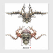Demon schedel met helmen sticker (Vel)