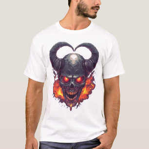 Demon Schedel Vuurstorm T-shirt