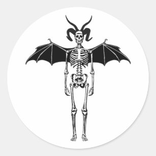 Demon Skeleton Angel gothic Originele donkere Horr Ronde Sticker