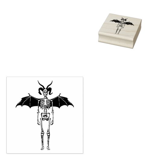 Demon Skeleton Angel gothic Originele donkere Horr Rubberstempel (Gestempeld)