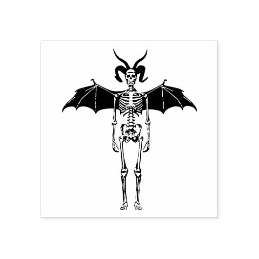 Demon Skeleton Angel gothic Originele donkere Horr Rubberstempel (Afrduk)