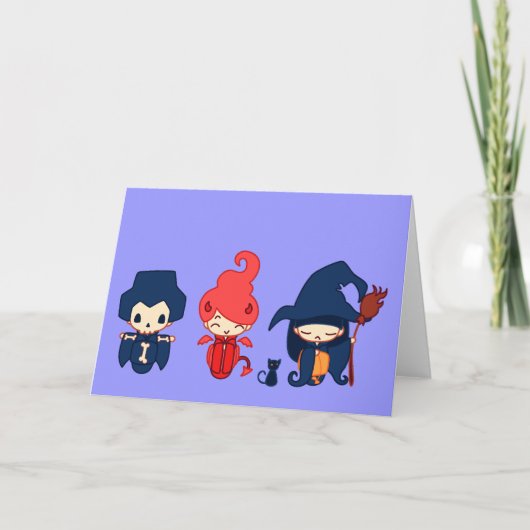 Demon Skeleton & Witch Feestdagen Kaart (Voorkant)