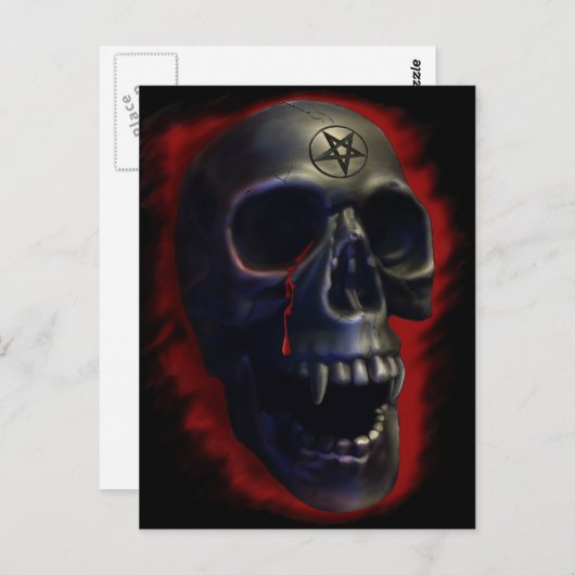 Demon Skull 1 Briefkaart (Voorkant / Achterkant)