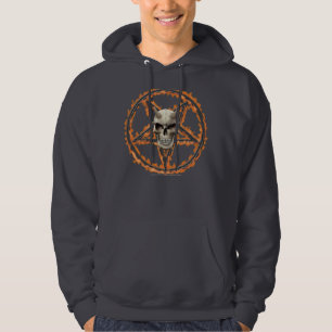 Demon Skull & Burning Pentagram Hoodie