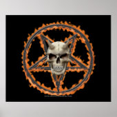 Demon Skull & Burning Pentagram Poster (Voorkant)