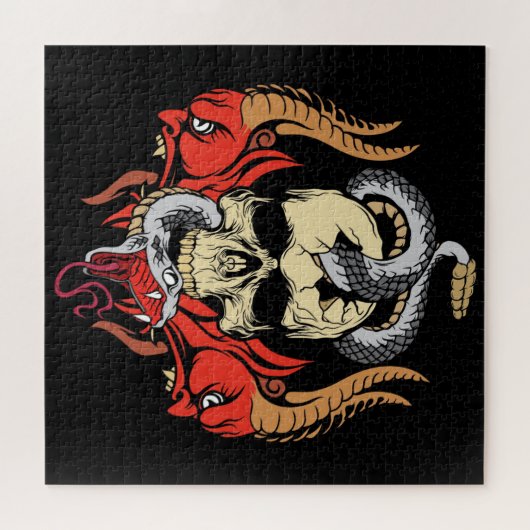 Demon Skull en Snakes Legpuzzel (Horizontaal)