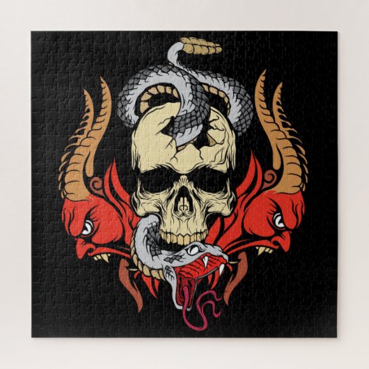 Demon Skull en Snakes Legpuzzel (Verticaal)