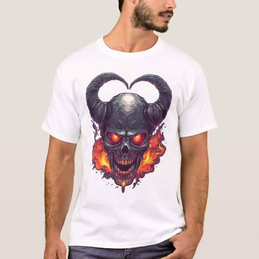 Demon Skull Firestorm T-shirt (Voorkant)